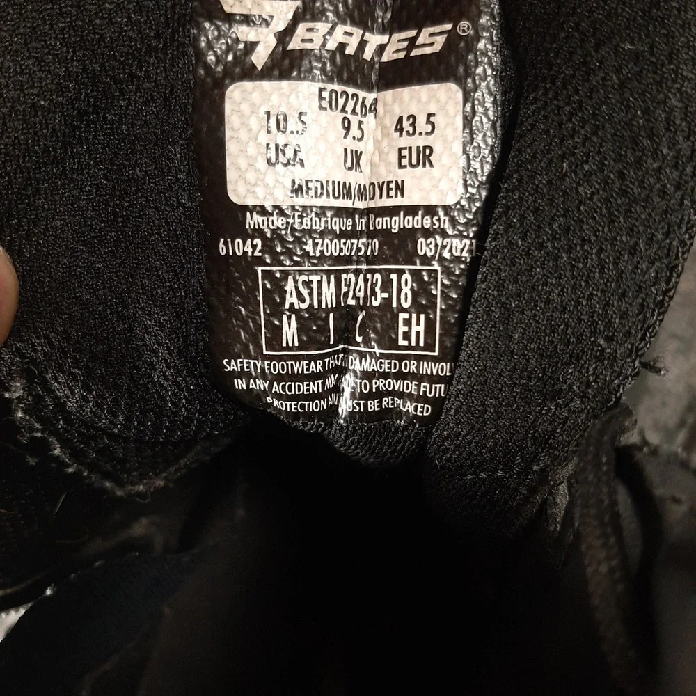 Bates Tactical Boots GX-8 E02264 10.5 Black Mens Composite Toe Side Zip